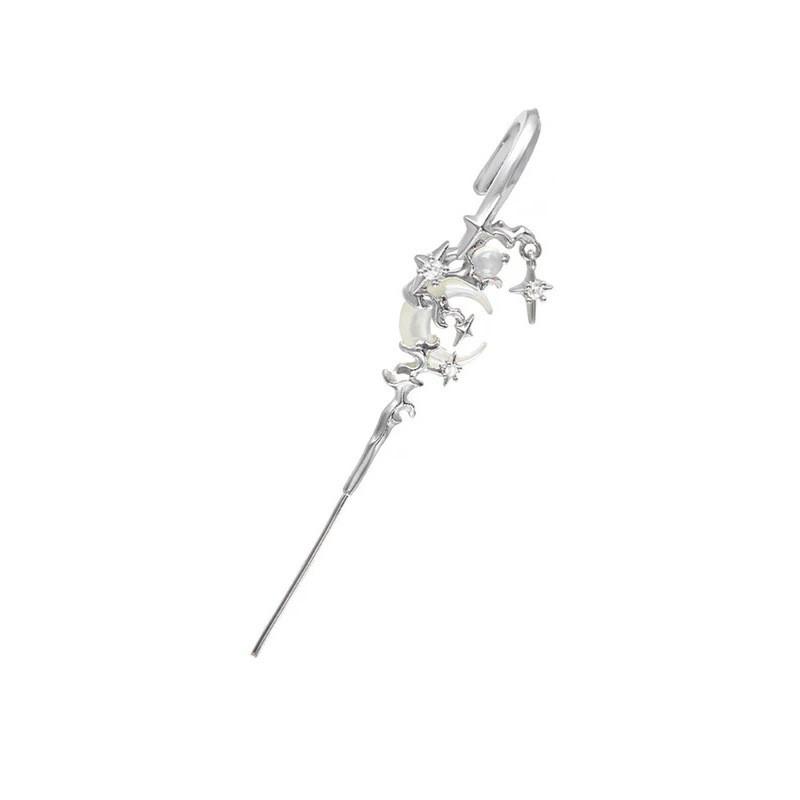 Creative Alloy Star And Moon Earrings With Geometric Design For Women Fashion Accessories