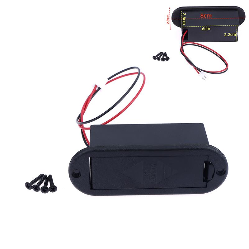 DIY Accessories 9V Battery Case Holder Cover Box Black for Acoustic Guitar Bass Pickup Essential Guitar Parts Set