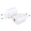 Caricabatterie da Muro Portatile Universale EU con Doppia Porta USB Tipo C, Ricarica Rapida 20W PD 20W QC3.0, per Telefoni Cellulari, Realizzato in ABS