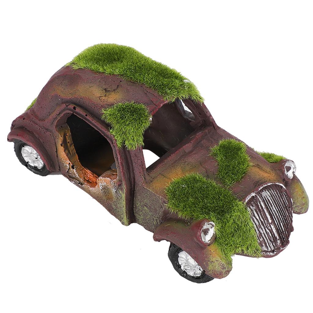 Resina Vintage Flocado Coche Acuario Pecera Adorno Decoración de Paisaje DecoraciónFlocado Vintage