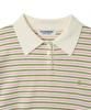 Tudument Stripe Long Sleeve Polo Knit_Ivory