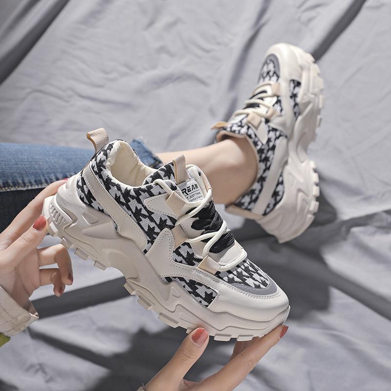 

Women s Fashion Chunky Sneakers, Slip On Dad Shoes Breathable Comfortable Platform Sneakers for Women Thick Sole Walking Shoes 36 чёрный
