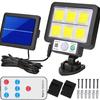Mocna Lampa Solarna 120 Led Z Czujnikiem Ruchu Ogrodowa Elewacyjna + Pilot