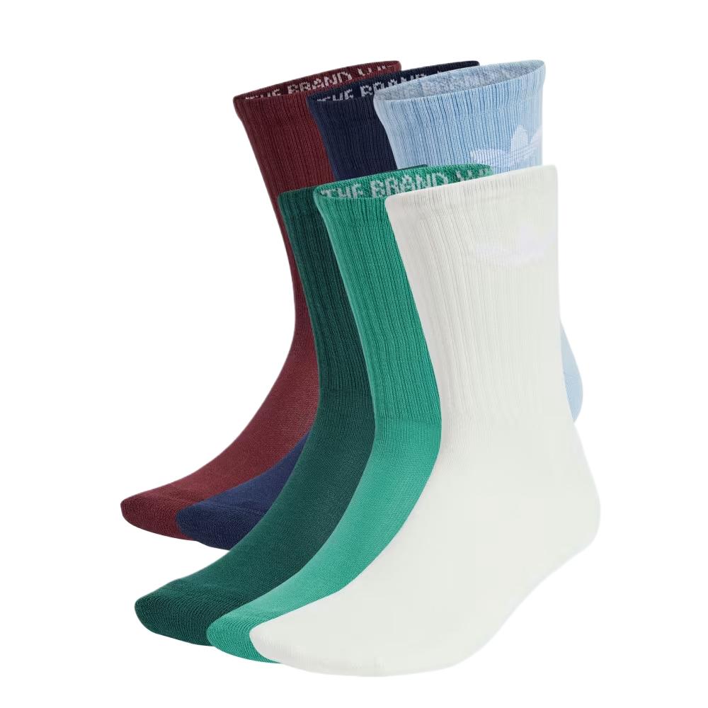 Adidas Originals Trefoil Cushion Crew Socks 6 Pairs JI9504 M