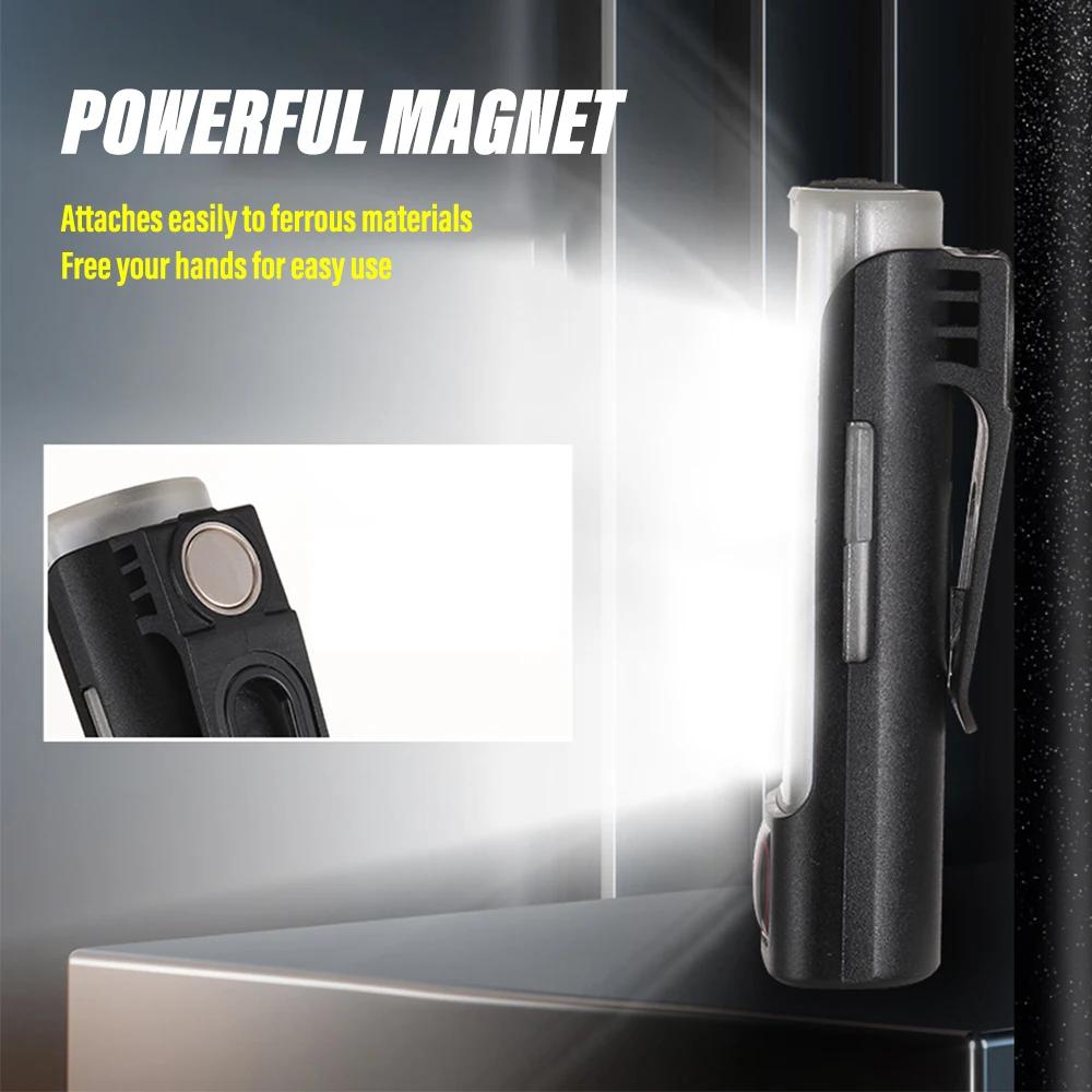 Multi Functional Mini Work Light Type-c Rechargeable Keychain Light Outdoor Waterproof Portable Magnet Camping Light Flashlight