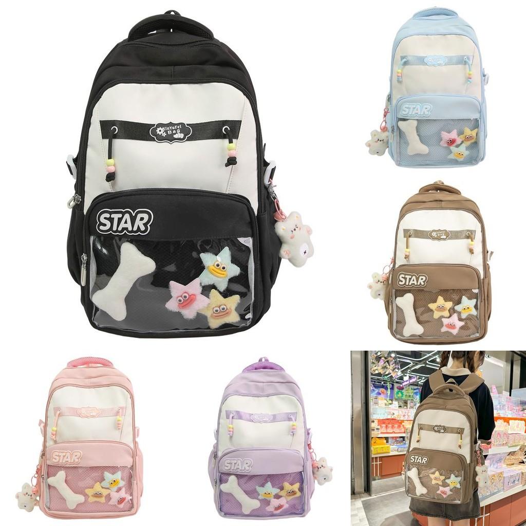 Unisex Large Capacity Backpack With Curved Shoulder Straps For School And Day Trips