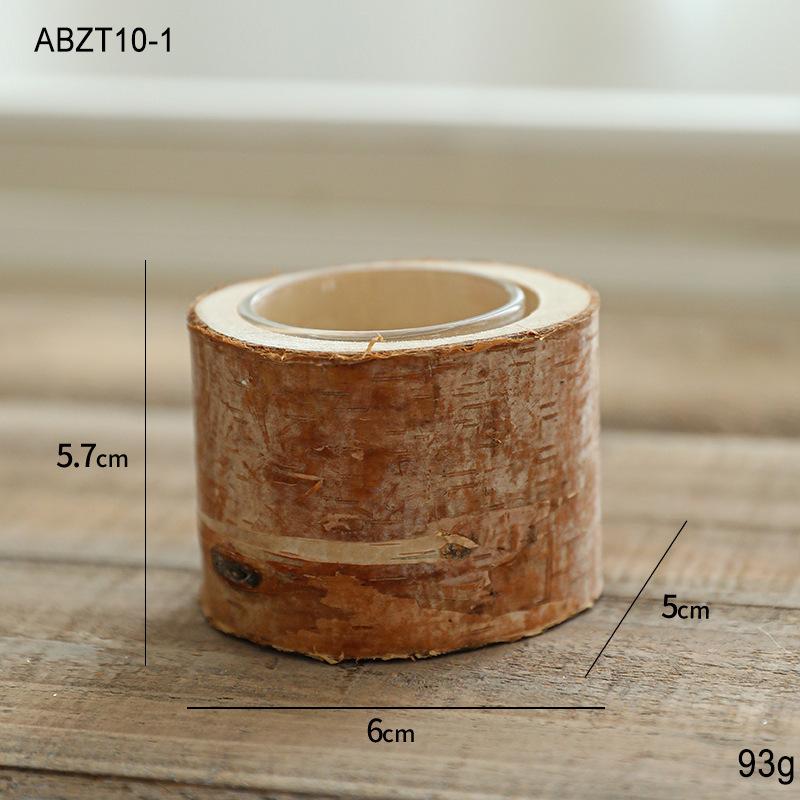 Solid wood Christmas candle holders, festive decor fragrance containers for candlelight dinner layout