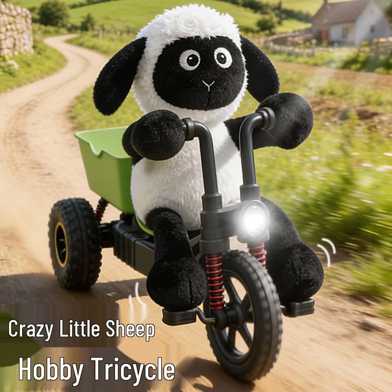 

RC Little Sheep High-Speed Drifting Stunt Car - Remote Control Black Horse Tricycle Toy Gift for Boys.