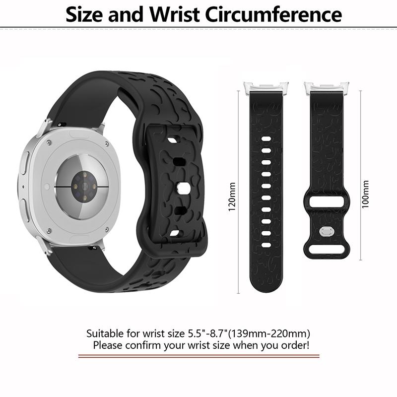 Silicone Strap For Samsung Galaxy Watch8 Classic 46mm/Watch8 44mm/40mm Leopard Texture Watch Band
