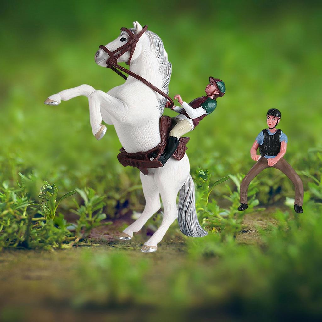 Pferdefigur Tiermodell PVC mit Sattel Miniatur Simulation Rollenspiel Pädagogisches Spielzeug Wildtierstatue für Partygeschenke Geschenke
