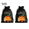 Trick or Treat Party Souvenirs 2Pcs Halloween Pumpkin Drawstring Bags for Candy Treats, Retro Burlap Cute Ghost Theme Pouches Bags, Portable