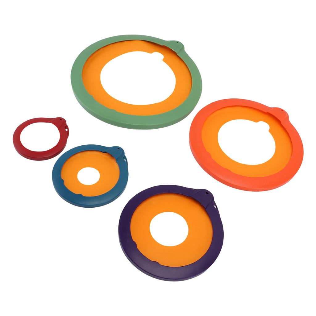 5Pcs Sealing Lid Set Plastic Round Multifunctional Anti Aging Food Storage Cover Set for Home Kitchen