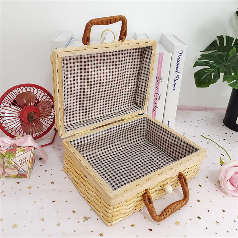 Packing Box Portable Luggage Basket Snack Bread Basket Vintage Cosmetic Storage Box Picnic Laundry Baskets Picnic Box Gift Box