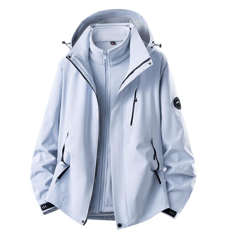 Unisex 3-in-1 Detachable Outdoor Jacket Set: Windproof, Rainproof, Wear-Resistant