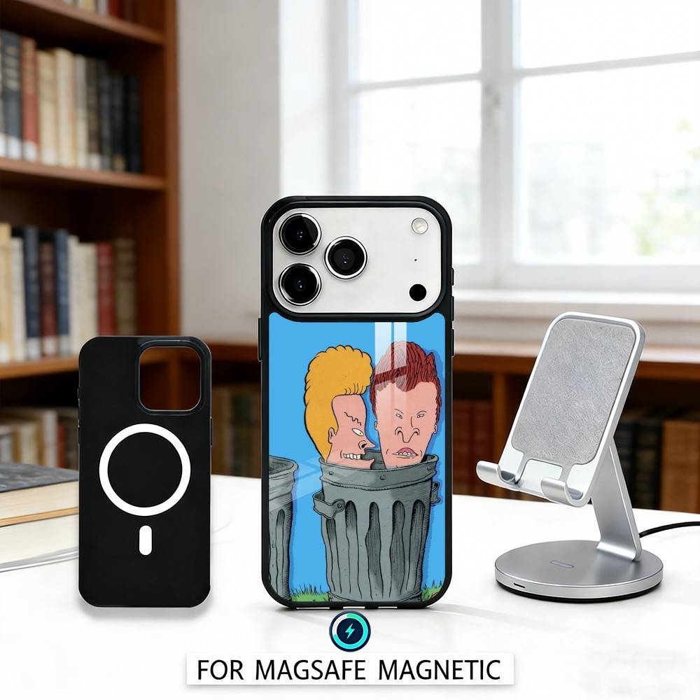 Cartoon B-Beavis And Butt-Head Phone Case For iPhone 17,16,15,14,13,12,Pro,Max For Magsafe Magnetic Wireless Charging