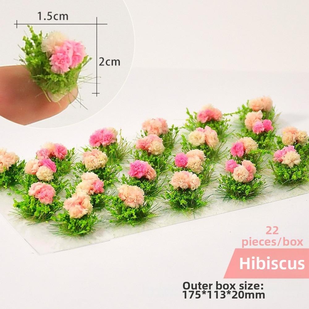 22pcs/set Multicolors DIY Miniature Garden Decor Plastic Landscape Wargame Grass Tufts