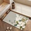 New Chinese-Style Flower Diatom Mud Floor Mat, Toilet Cushion, Door-To-Door Bathroom Quick-Drying Toilet Door Mat