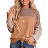 Spring Autumn Round Neck Street Style Patchwork Loose Casual Sweatshirt Women Long Sleeve Pullover T-shirt Top Tee