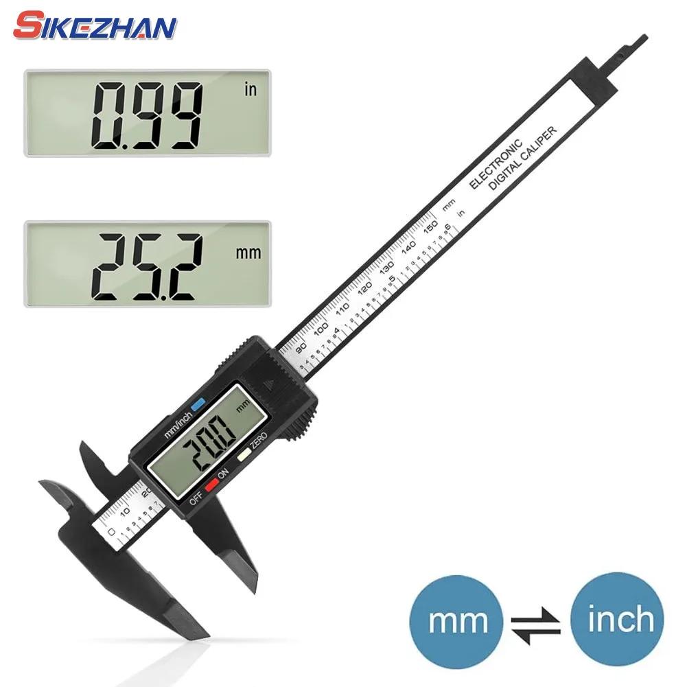 150mm Electronic Digital Caliper Carbon Fiber Dial Vernier Caliper Gauge Micrometer Measuring Tool Digital Ruler