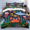 Underwater Cartoon Animals Set Bedding Duvet Cover Set  (1*Duvet Cover 2*Pillowcases, without duvet insert)