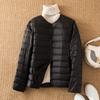 Light down jacket women's short autumn and winter light liner wear inner round neck warm large size coat