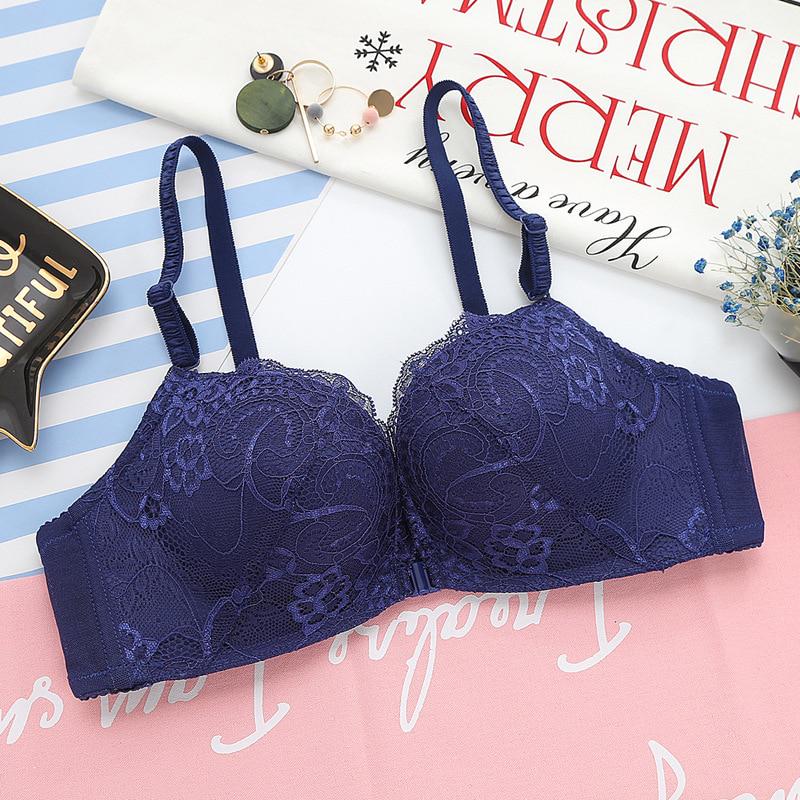 Wydarzenia Kobiety Koronkowe kwieciste biustonosze bezprzewodowe Przednie zapięcie Bielizna Bralette Regulowany biustonosz Push Up