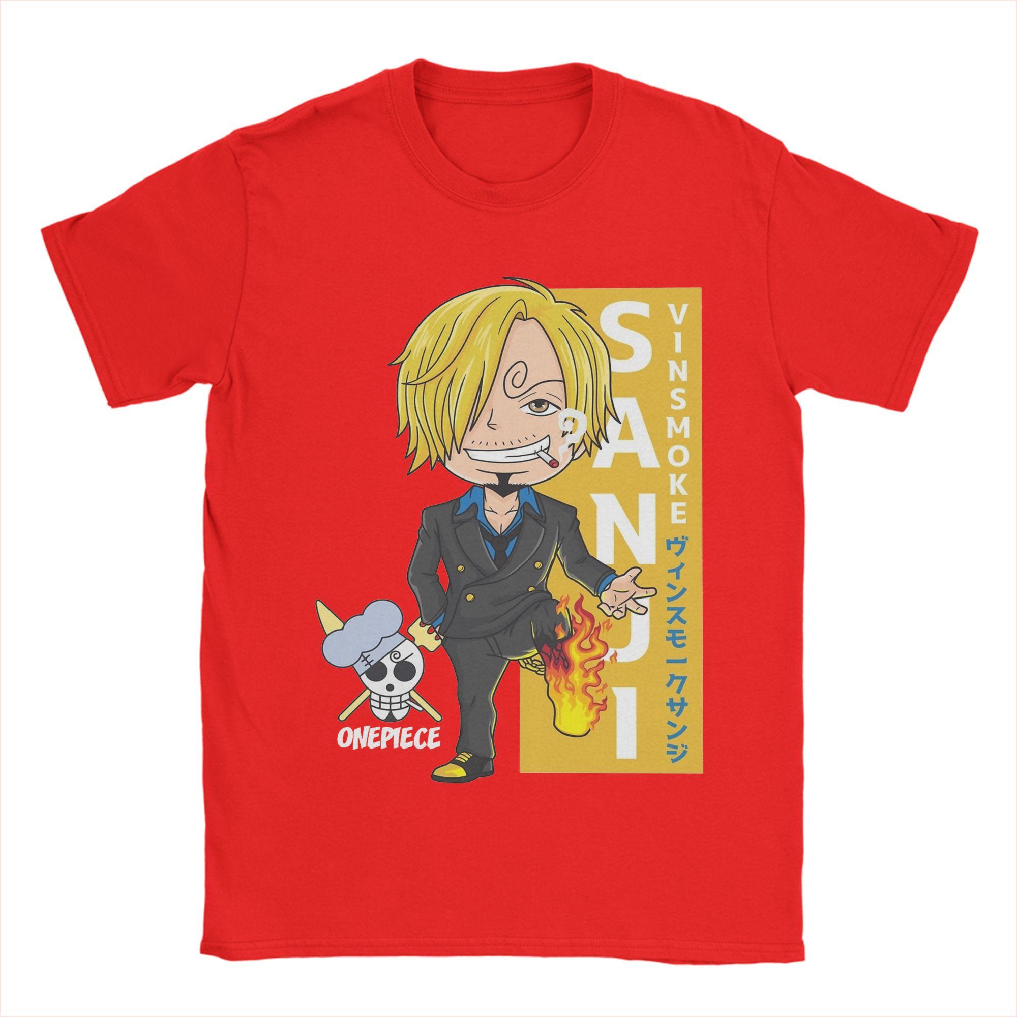 

Mens Chibi Sanji T Shirts Ones Pieces Pure Cotton Clothes Leisure Short Sleeve Crewneck Tees Birthday Gift TShirt M