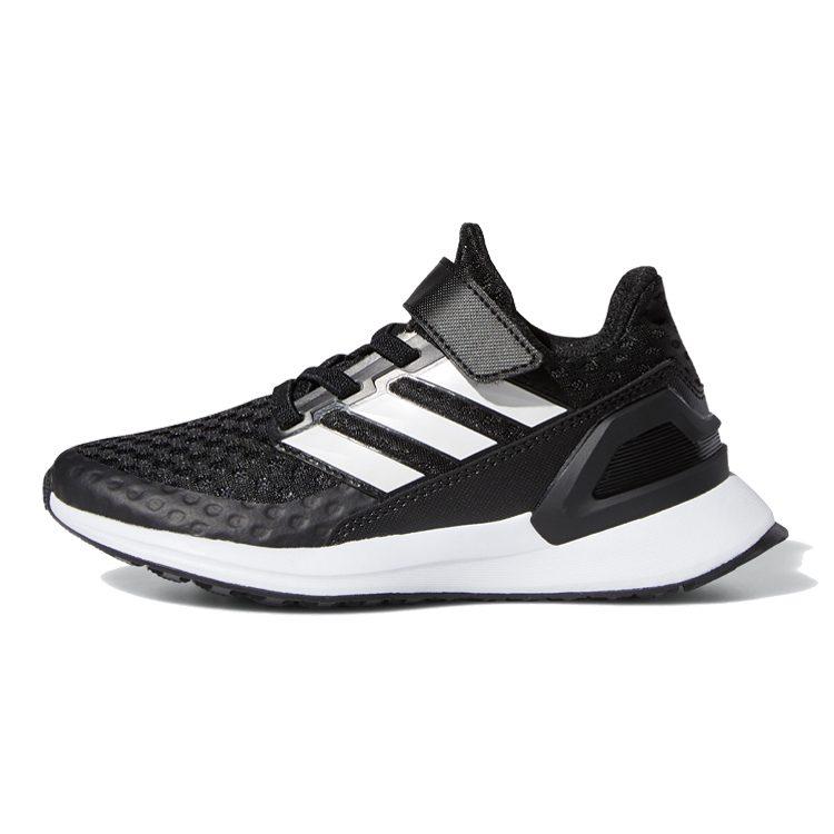 adidas Rapidarun EL K Fabric Slip Resistant Low Top Kids' Running Shoes Black White Kids' EF9258