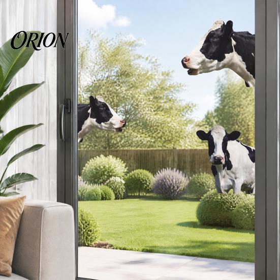 Waterproof PVC Wall Decor for Bathroom Realistic Milk Cow Stickers, Decal,3D Animal Door Decorative Murals Nursery Peel And Stick Art Home Bedroom