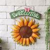 Styl wiejski Żelazny znak powitalny Słonecznik Dekoracje ścienne do domu Dekoracje wiszące Prezent