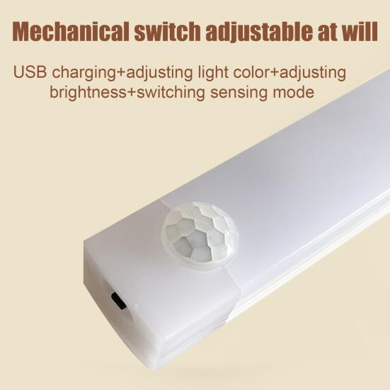 Motion Sensor LED Cabinet Light USB Rechargeable Magnetic Stick-on Lamp No Drilling Cabinet Light for Kitchen Wardrobe Stairs