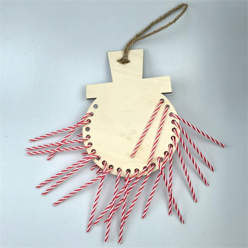 Christmas Countdown Calendar Wooden Cane Candy Hanging Decorative Ornament