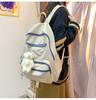 Schoolbag women's large-capacity Korean version of junior high school backpack ins wind simple foreign style solid color backpack children's backpack