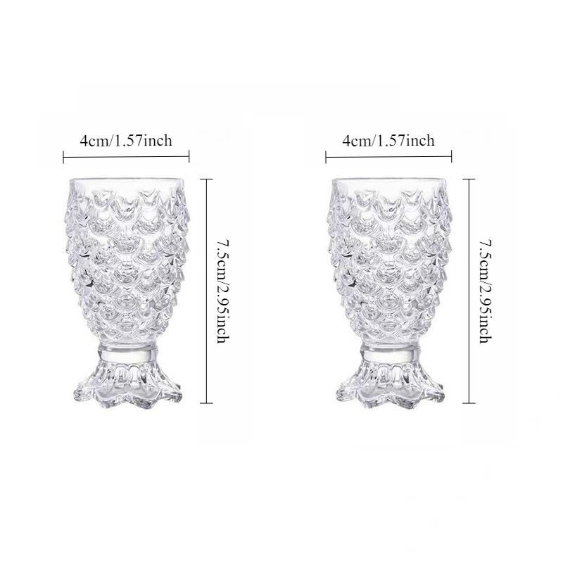 30ml/180ml/235ml Pineapple Cocktail Glass Mermaid Shaped Wine Glass Cute Fish Tail Shaped Wine Glass Korean Style Classical Cups 2pcs