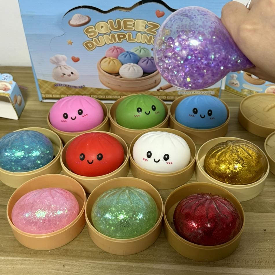 Blizgus koldūnas Squishy su dėžute Koldūnai Sensorinis gniuždymo žaislas Streso malšinimui Gerbėjų dovana