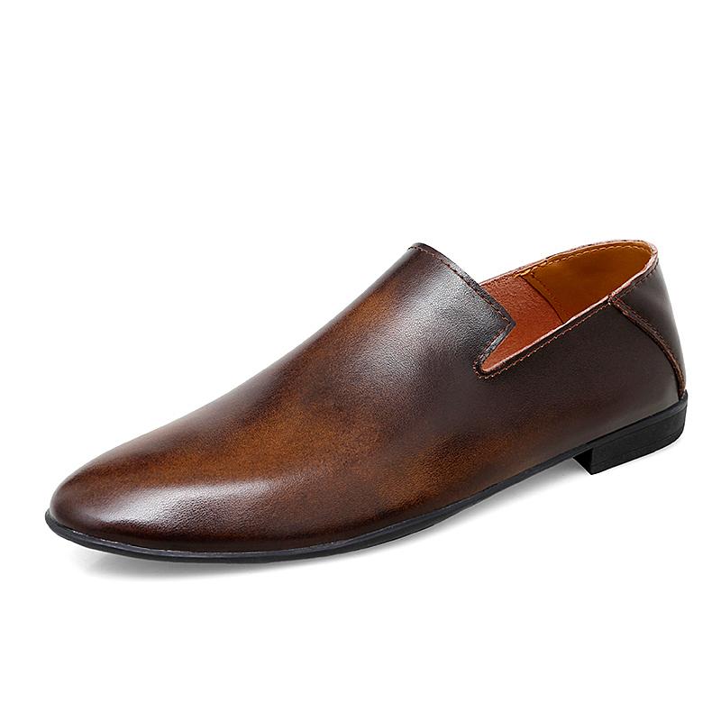 Classic Brand Men's Leather Casual Shoes High-end Banquet Dress Shoes Retro Brown Office Men's Business Work Shoes Daily Comfort
