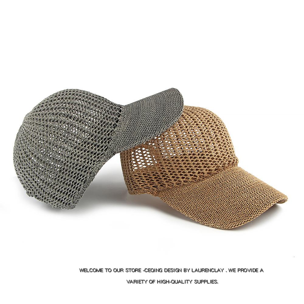 Summer Knitted Hollow Mesh Baseball Cap Women's Outdoor Sunscreen Hat Beach Cap