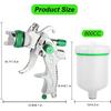 Hvlp Spray Gun, Air Spray Gun Paint Sprayer Gun with 1.4/1.7/2.0/2.5mm Nozzles, 600ml Capacity Great for Walls, Automotive, Home Improvement (Green)