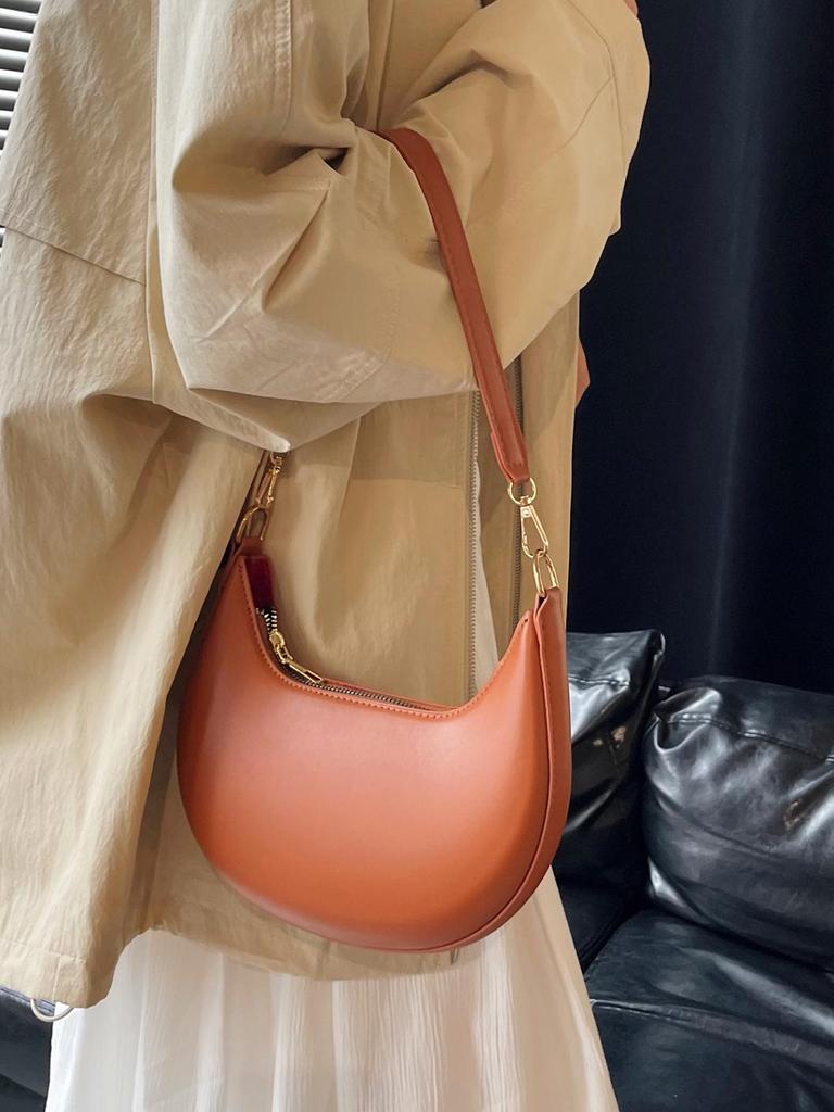 Koreanische Retro Halbmond-Schultertasche 2025: Stilvolle, strukturierte Freizeithandtasche