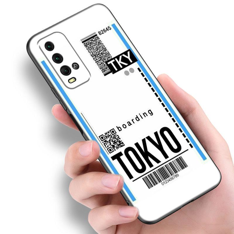 Travel Ticket Label Paris Phone Case For Xiaomi Redmi Note 5 6 9T K20 K40 K50 Pro 7A 8A 9A 9C 9i 10A 10C A1 S2 TPU Black Cover