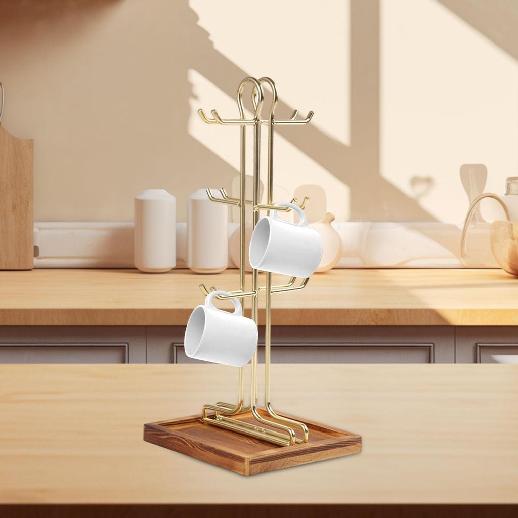 Mug Tree Coffee Cup Holder,Coffee Bar Accessory,Standing,Multi Function Kitchen Organizer Holder