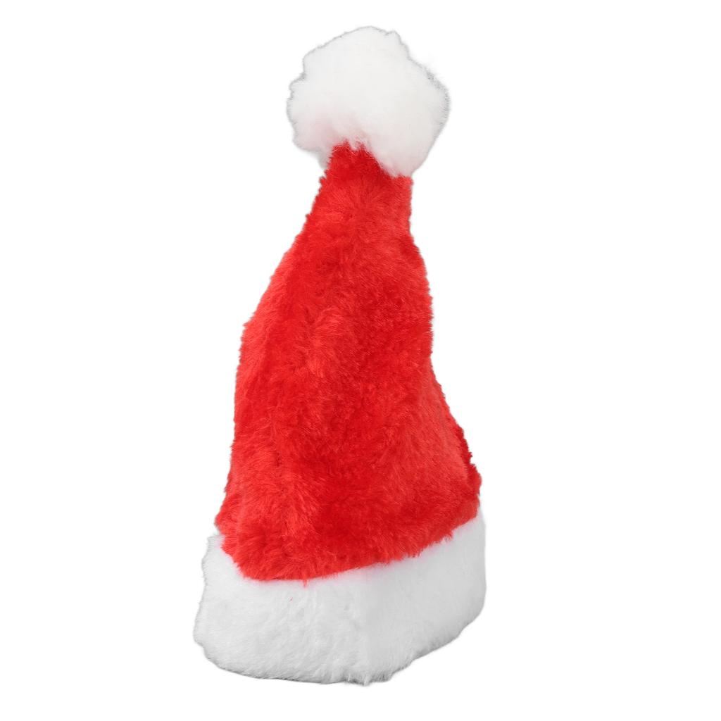 5pcs Christmas Pet Hat Red Plush Elastic Band Dog Cat Cute Pet Santa Hat for Holiday Party Costumes