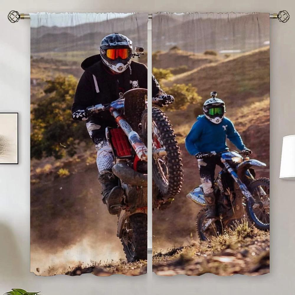 

Motorcycle GP Mountain Biking Shades Modern Home Decoration Outdoor Curtain for Quarto Ready Curtains Cheap Living Room Curtains W50xH70cmx2pcs-CL
