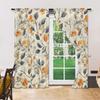 Set Of 2 Versatile Polyester Transparent Curtains Home Decoration Rose Leaf Pattern Use Bedrooms Living Rooms Made Room Window Treatment