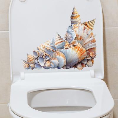 Semplici Adesivi da Parete a Conchiglia Dipinta per Bagno e Toilette per Abbellimento e Decorazione