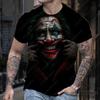 Joker Letnie Klasyczne Koszulki Męskie Zabawny Szkic Twarzy Jokera Clown 3D