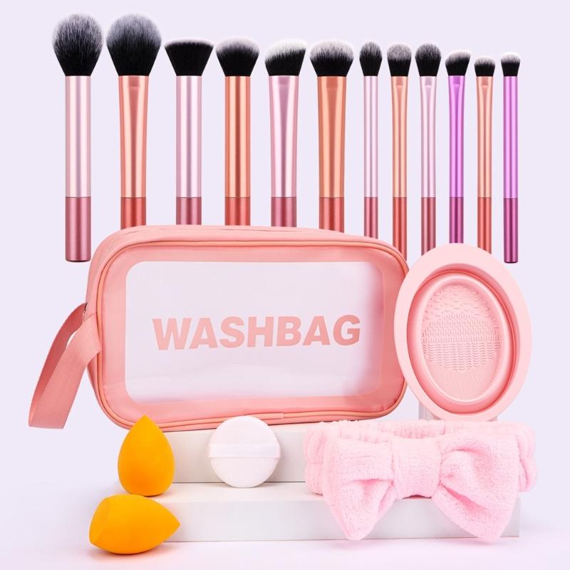 20x/Set Cosmetic Brush Makeup Brush Set with Storage Bag Eyeshadow Brush Concealer Brush Basic Essentials Brush Set