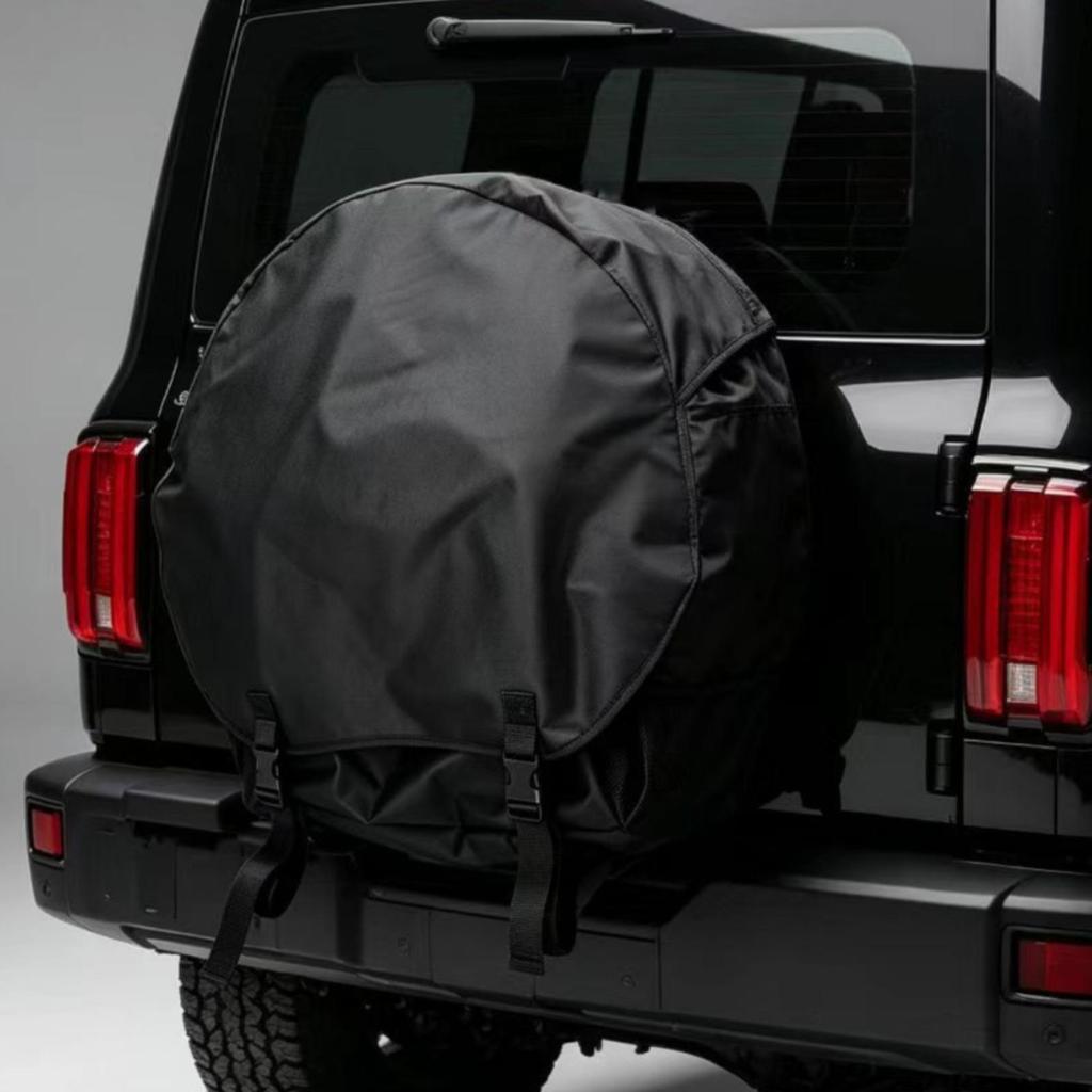 Hanging Spare Tire Cover with Storage Compartment Waterproof Mounted Protector Bag