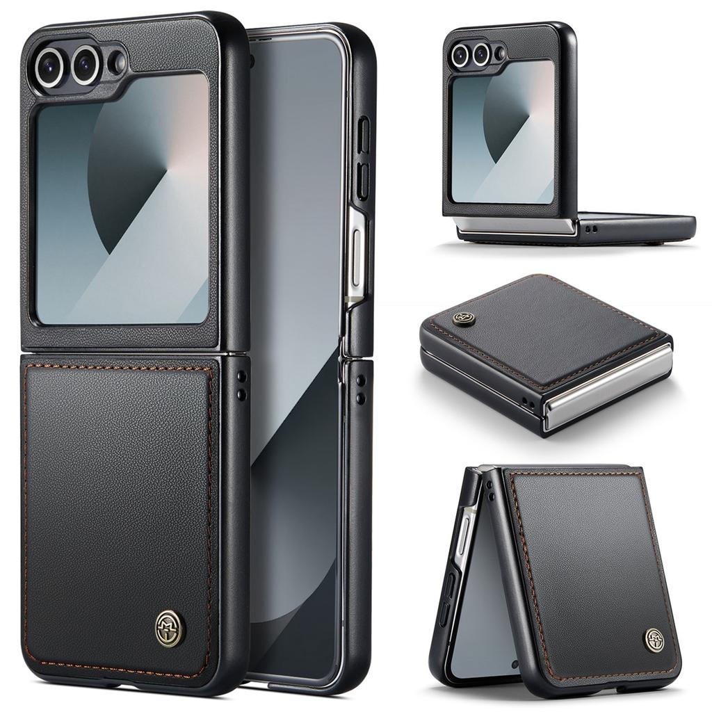 For Samsung Galaxy Z Flip 6 5G ,Flip6 Phone Leather Case ,Full Body Cover Ultra-Thin Shockproof Support Wireless Charging