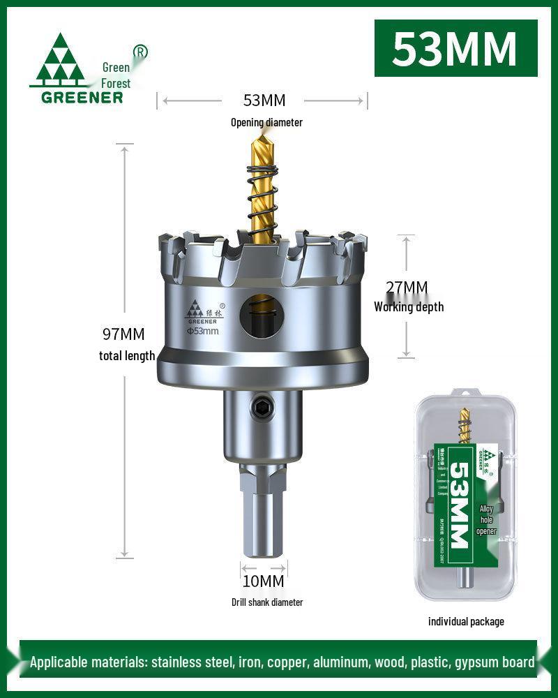 Green Forest Stainless Steel Hole Saw for Metal, Wood, and Aluminum Drilling